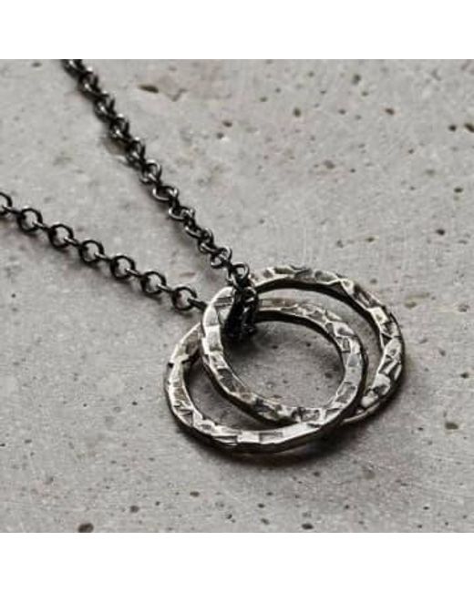 Mens Textured Two Ring Russian Necklace di Posh Totty Designs in Metallic da Uomo