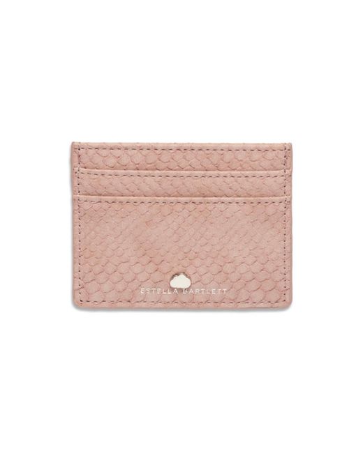 Estella Bartlett Snake Effect Faux Leather Card Purse in Pink | Lyst