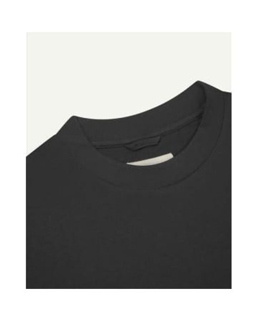 Uskees Black Organic Over-sized T-shirt Faded Medium for men