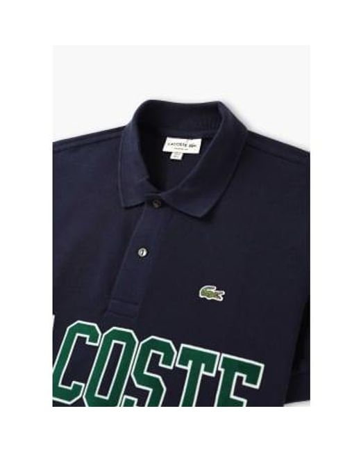 Lacoste Blue S French Heritage Logo Polo Shirt for men
