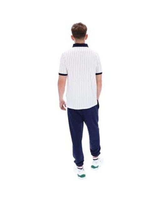 Fila White Bb1 Classic Vintage Stripe Polo Shirt Medium for men