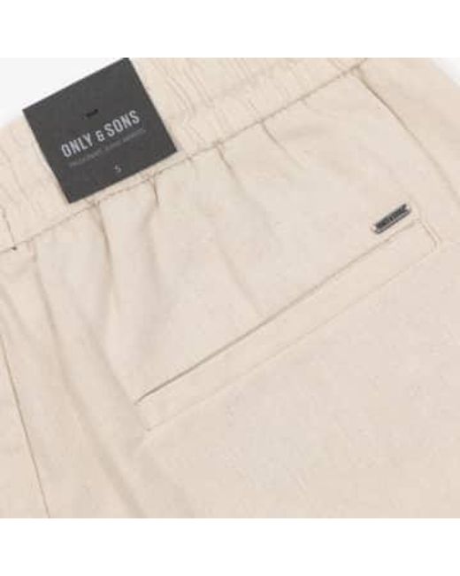 Only & Sons Natural Linen Shorts for men