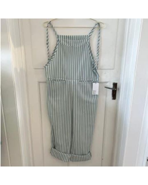 Every Thing We Wear Gray Etww Simple Dungarees Mint White Stripe M