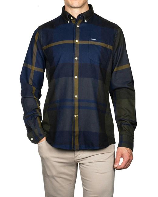 Barbour Blue Dunoon Tailored Shirt Night for men