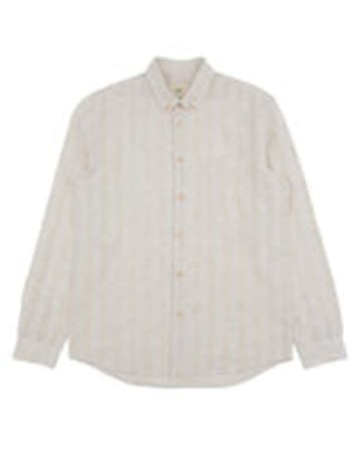 Folk White Relaxed Fit Shirt Crinkle Stripe 3 for men