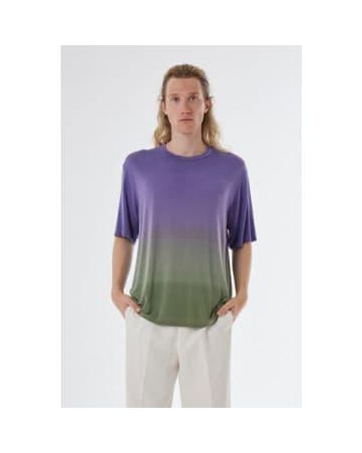 Daniele Fiesoli Leinen verblasstes design t-shirt grün/lila in Purple für Herren