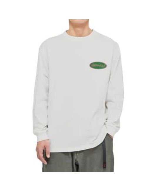 Gramicci Gray Oval Long Sleeve T-shirt Sand Pigment Medium for men