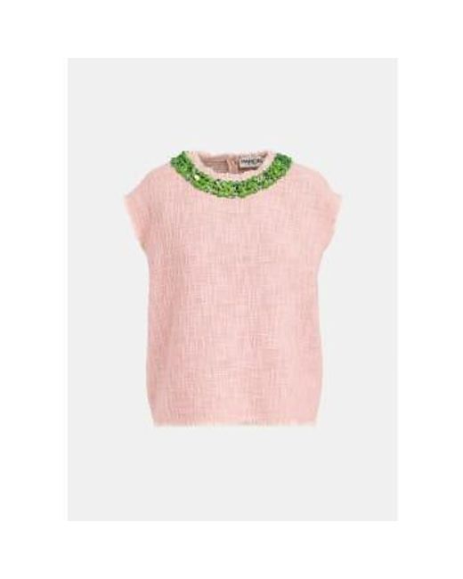 Essentiel Antwerp Pink Light Cotton Field Sleeveless Tweed Top