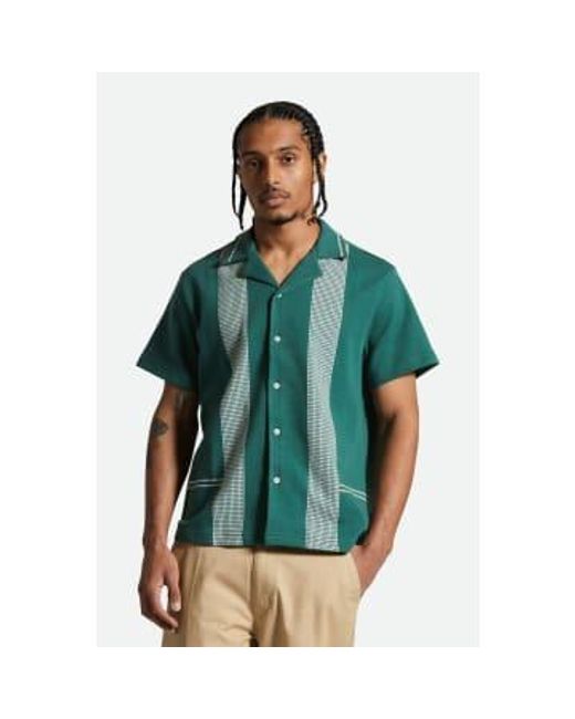 Chemise tricotée à col camp en jacquard Bunker Brixton pour homme en coloris Green