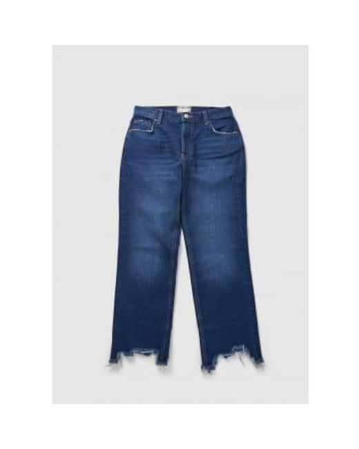 Free People Blue Damen Maggie Mid Rise gerade Beinjeans im Rolling River