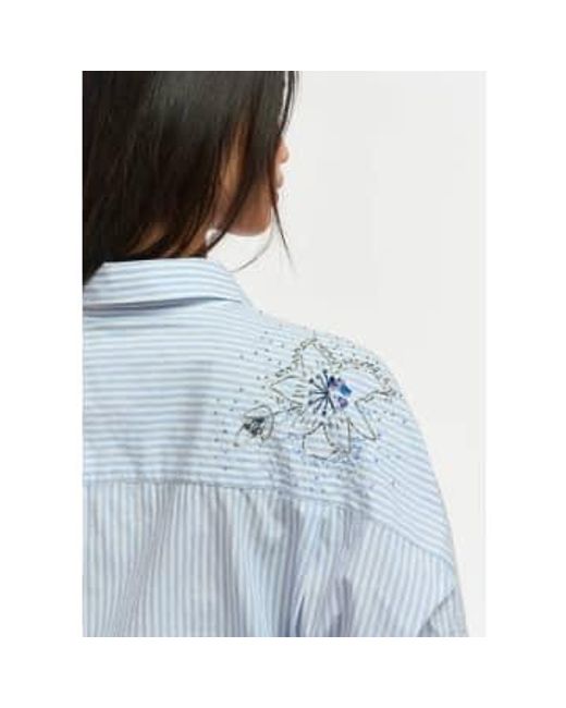 Essentiel Antwerp Blue Ferret Embroidered Blouse/shirt Xs