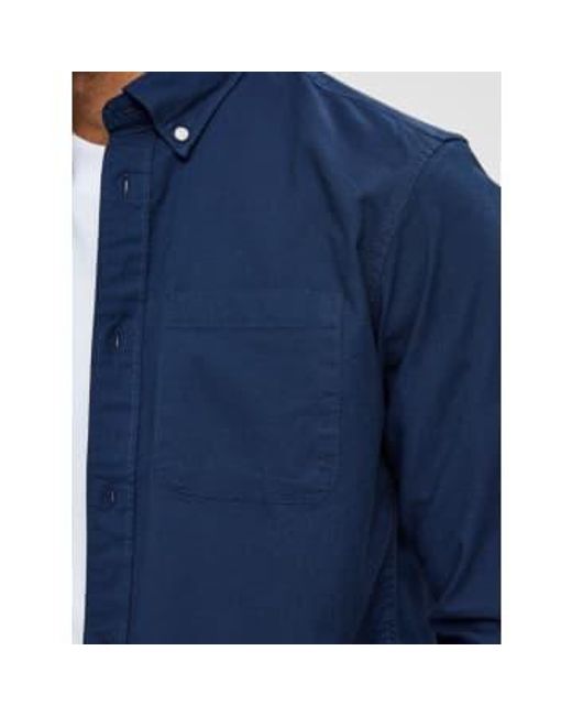 Chemise bleu marine SELECTED pour homme en coloris Blue