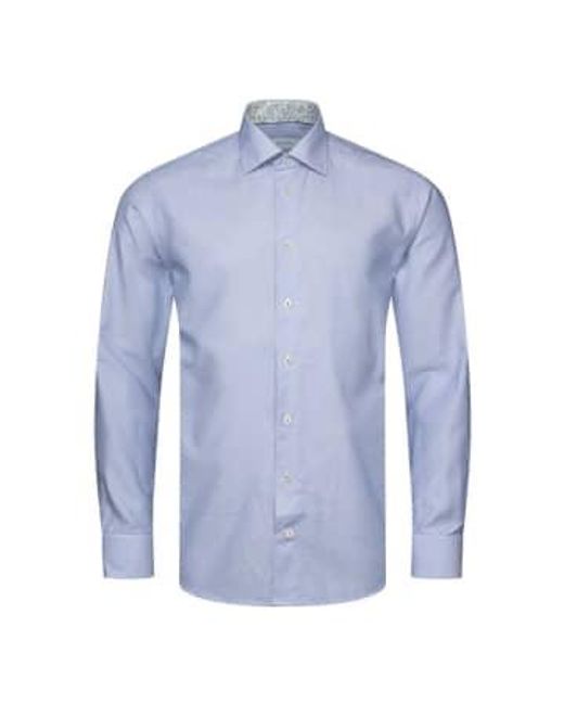 Slim Fit Cotton And tm Lyocell Shirt 10001110726 di Eton of Sweden in Blue da Uomo