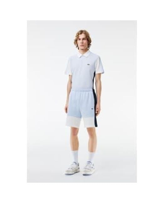 Lacoste Herren regelmäßige Fit gebürstete Fleece Colourblock Jogger Shorts in Blue für Herren