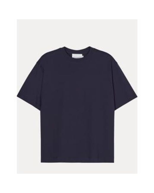 T Shirt Jersey Coton Bio Bleu Marine di Closed in Blue da Uomo