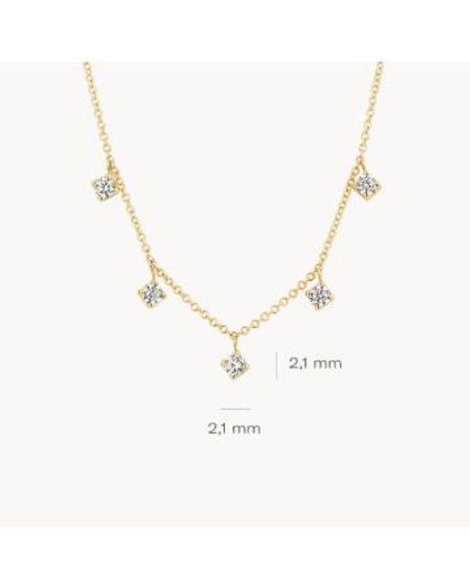 Blush Lingerie Metallic 14k Gold & 5 Zirconia Pendants Necklace