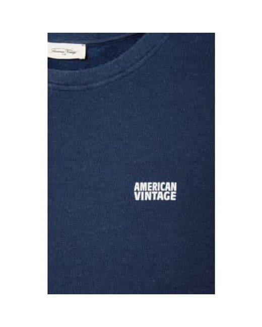 American Vintage Blue Navy Melang Hodatown Sweatshirt S