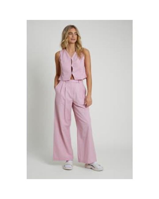 Native Youth Pink Linen Blend Wide Leg Trousers S Uk 10