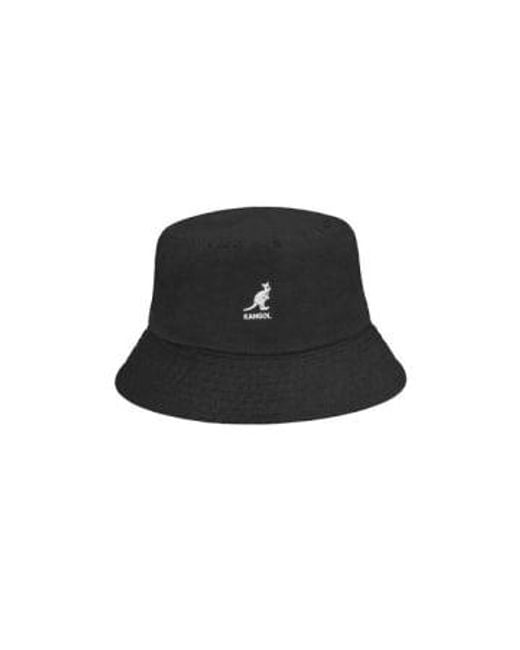 Kangol Black Washed Bucket Hat Large