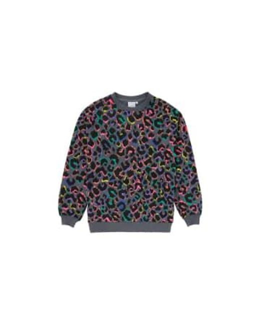 Scamp & Dude Blue With Rainbow Shadow Leopard Oversized Sweatshirt 6
