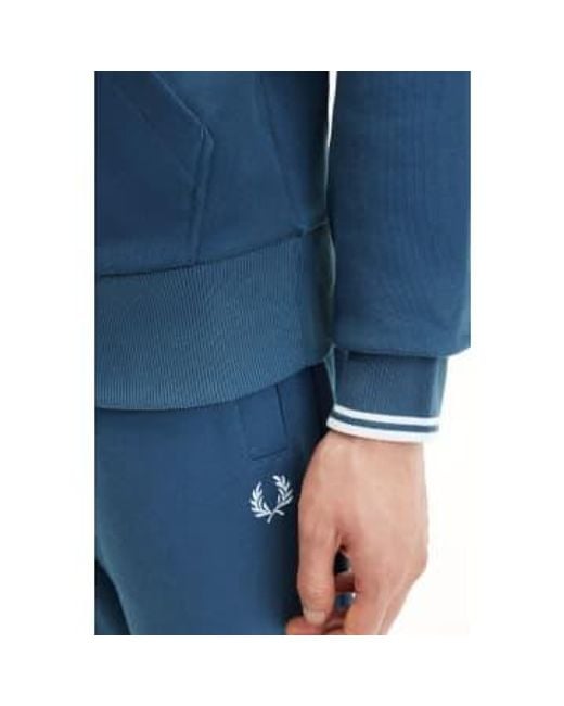 Fred Perry Kippte mit kapuzen -sweatshirt mitternacht blau in Blue für Herren