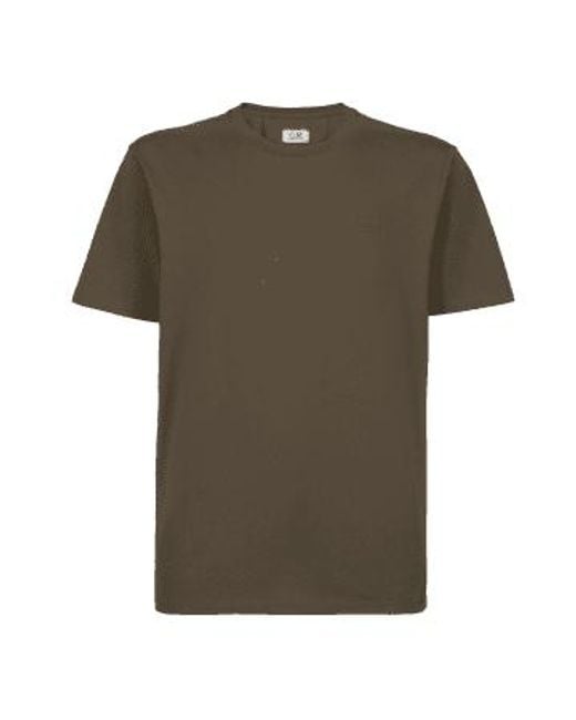 C P Company Green Jersey Logo Patch Tee Ivy M for men