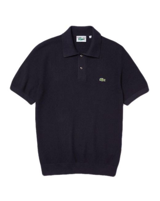Lacoste New Classic Knitted Cotton Polo Shirt Navy Blue for Men | Lyst
