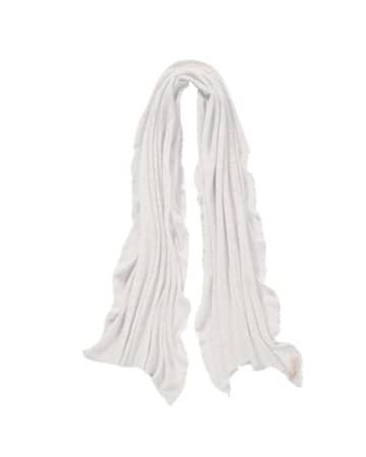 PUR SCHOEN White Hand Felted Cashmere Soft Scarf + Gift Wool