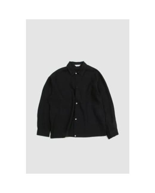 Still By Hand Black Paper Mixed Shirt Jacket 3 for men