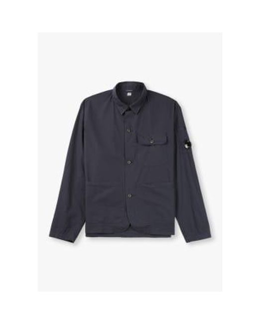 Cp Company Mens Popeline Workwear Shirt Jacket In Total Eclipse di C P Company in Blue da Uomo