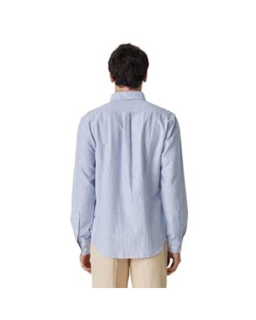 Portuguese Flannel Blue Belavista Classic Stripe Shirt / M for men