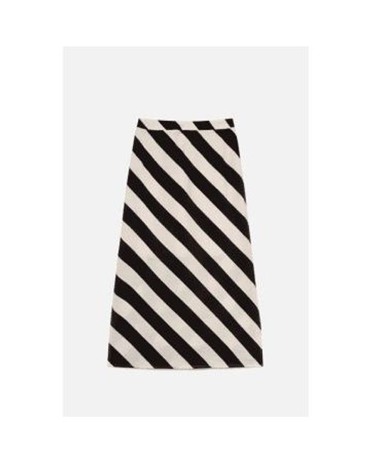Cruela Striped Asymmetric Skirt di Compañía Fantástica in Black