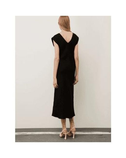 Marella Black Hidalgo Cap Sleeve Fitted Midi Dress Size: 12, Col: 12