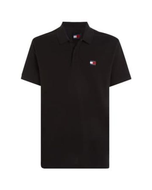 Tommy Hilfiger Tommy Jeans Regular Badge Polo in Black for Men | Lyst