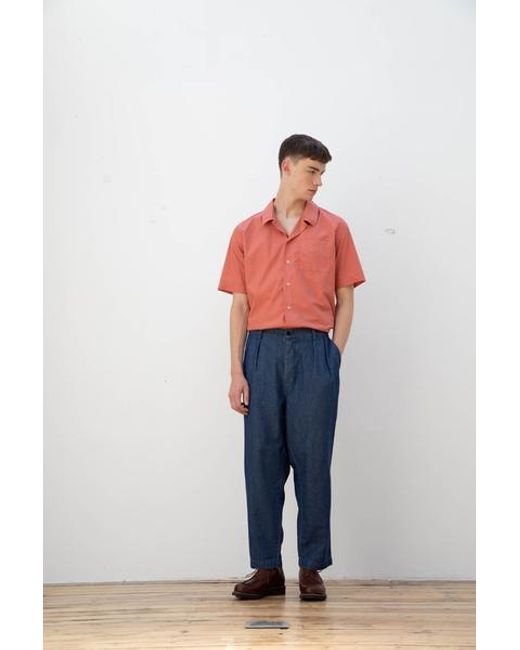 Albam Cotton Pleat Trouser Chambray in 