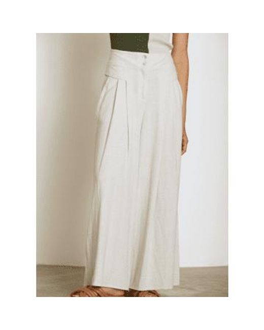 SKATÏE White Washed Linen Palazzo Trousers S