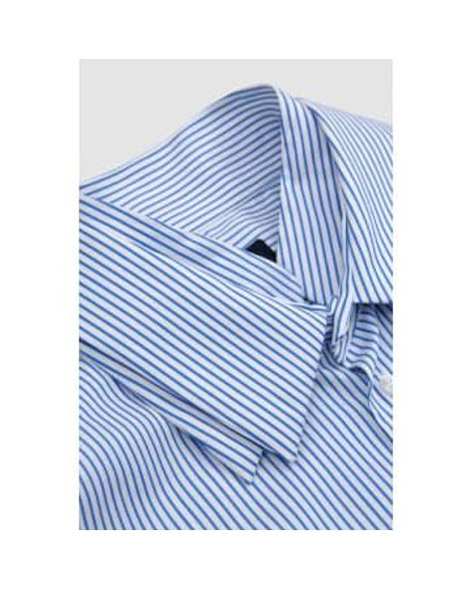 J.L-A.L Triple Collar Shirt Blue Stripe - S for men