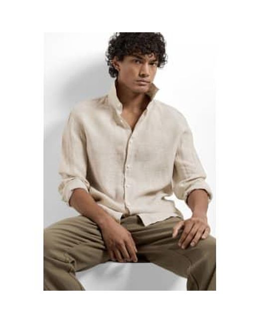SELECTED Natural Pure Cashmere Reg Linen Shirt Beige / S for men