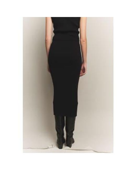 Designers Remix Black Taliana Rib Skirt Small