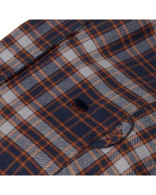 Remus Uomo Brown Flannel Check Overshirt for men