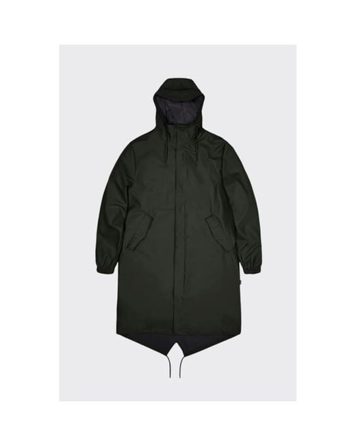 Rains Fishtail Parka in Black Lyst