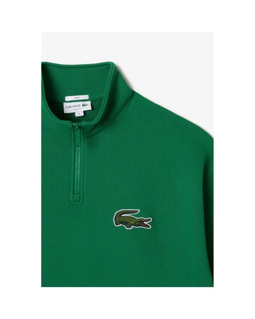 Sweat-shirt zippé à col montant en coton biologique Lacoste pour homme en  coloris Vert