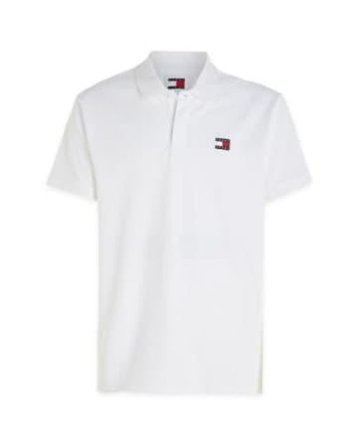 Tommy Jeans Regular Badge Polo di Tommy Hilfiger in White da Uomo