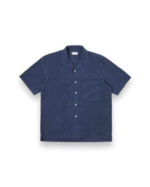 Universal Works Blue Camp Ii Shirt 30269 Gardenia Lycot for men