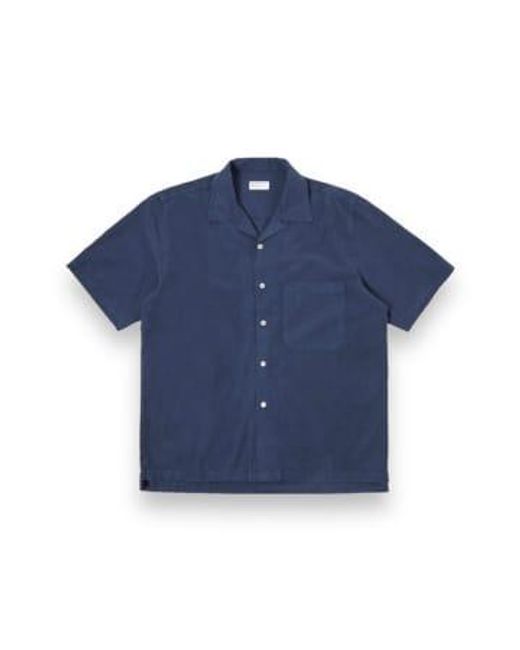 Universal Works Blue Camp Ii Shirt 30269 Gardenia Lycot Navy M for men
