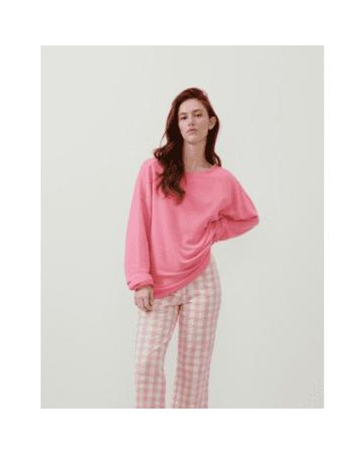 American Vintage Pink Hapylife Long Sleeve Sweatshirt Bubblegum M/l
