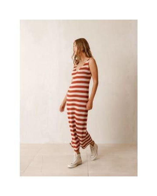 Indi & Cold White Striped Knitted Dress Xs