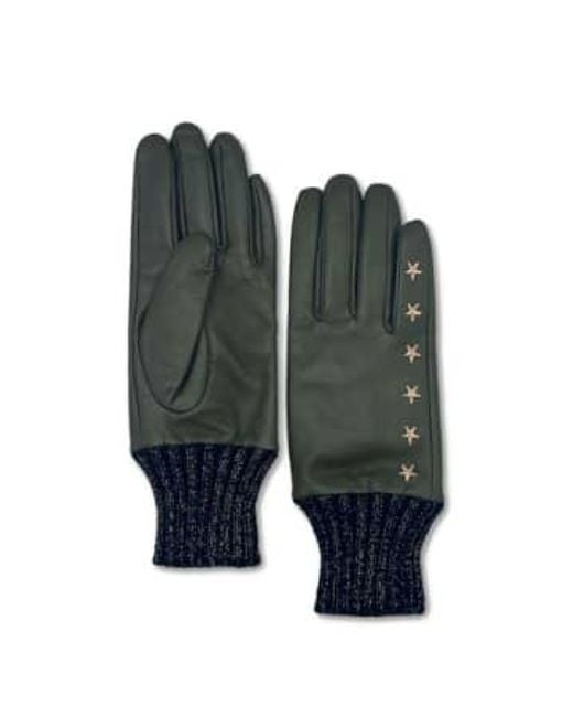 Nooki Design Blue Elvis Star Embroidered Leather Glove- / Sm 100% Lining: Polyester Excluding Trims