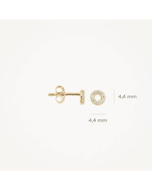 Blush Lingerie Metallic 14k Gold Pave Circle Stud Earrings