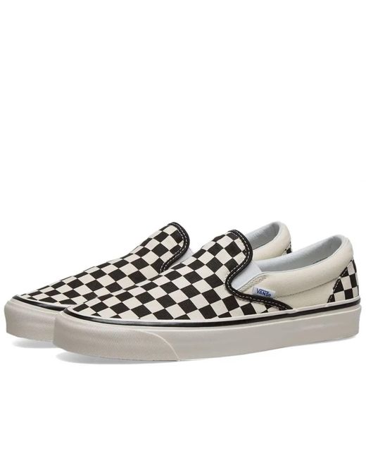 Vans Canvas Ua Classic Slip On 98 Dx Checkboard Black & White Shoes for Men  | Lyst